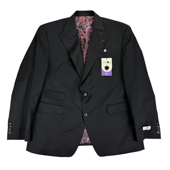 Tayion Mens Acontour Classic Fit Solid Suit Jacket Black 44S - Picture 1 of 5